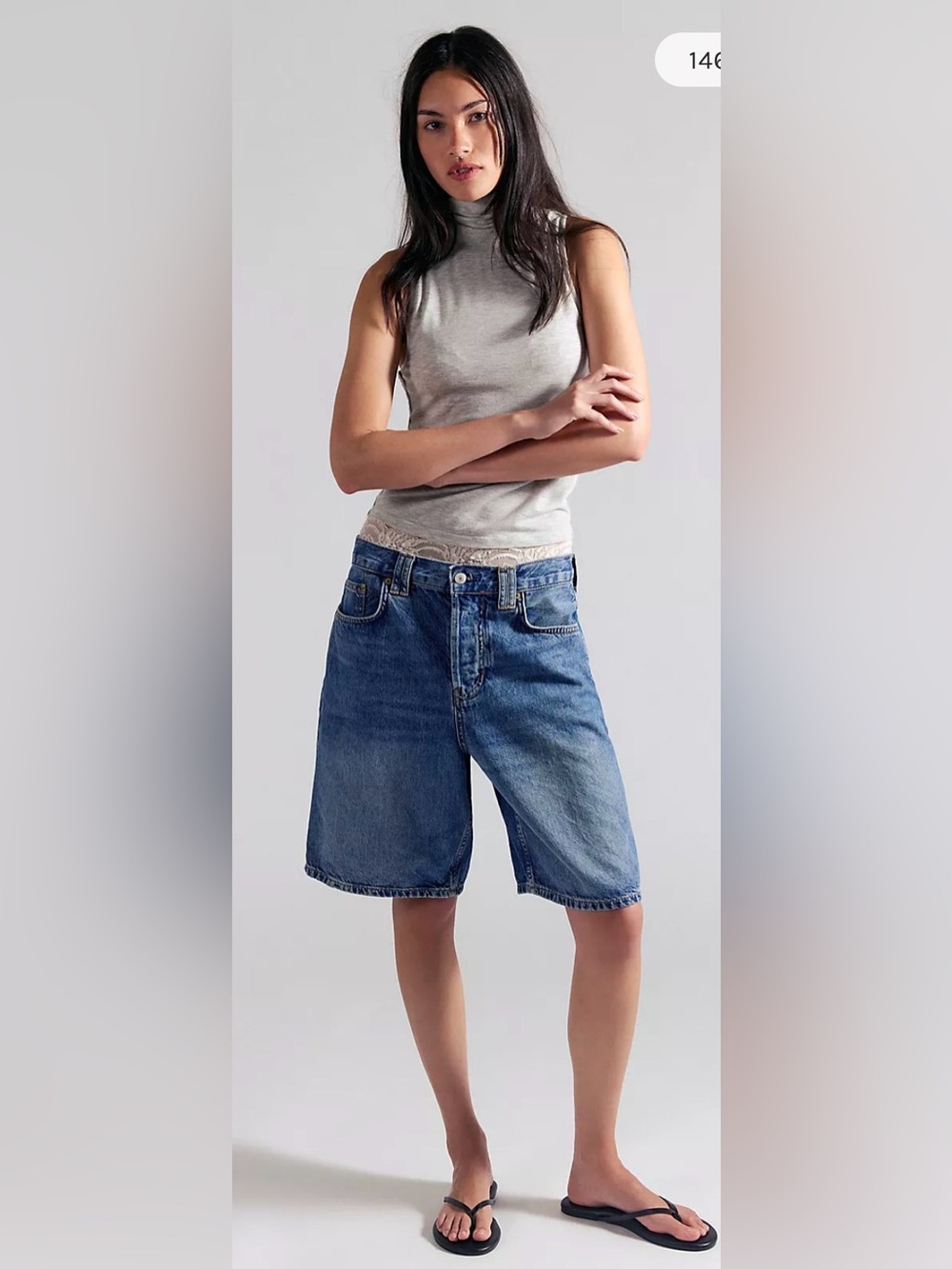 We The Free Montana Relaxed Fit Blue Denim Shorts - Picture 2 of 10